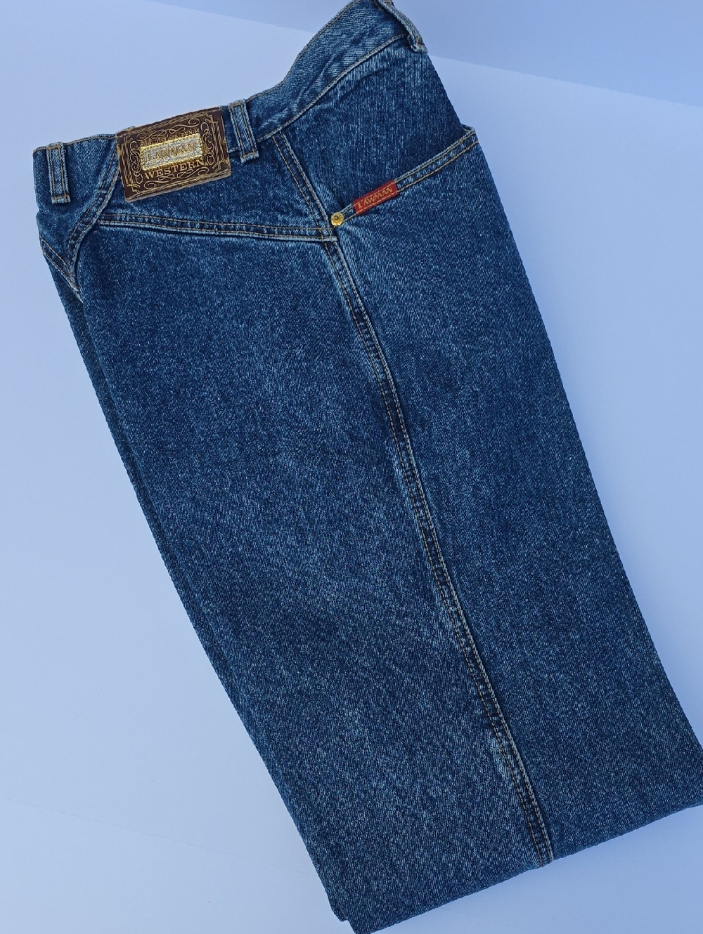Lawman Western Women’s Boot Cut Jeans in Dark Blue Denim - Vintage Label